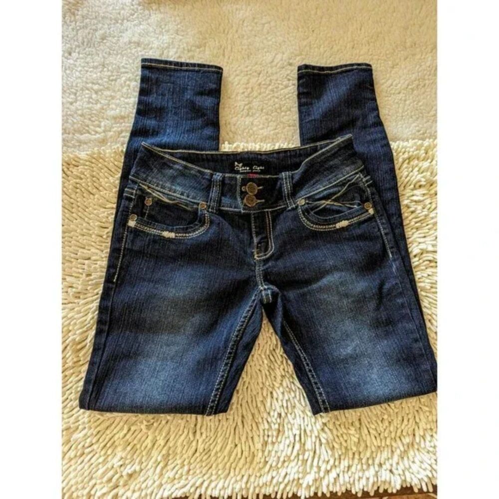 Eighty Eight Perfect Jeans Dark Wash Skinny Straight Double Button View 4